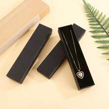 Black Premium Textured Gift Box, Elegant Fashion Packaging Box For Earrings, Rings, Necklaces, Bracelets, Minimalist Creative Box - Black - View 2