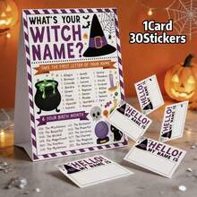 31pcs Halloween Name Witch Game, What's Your Halloween Name Game, Family Fall Party Activities Baby Shower Trick Or Treat Party - View 7