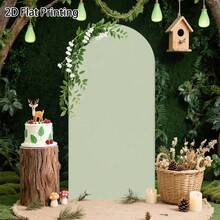 Sage Green Arch Backdrop, 5ft, 6ft, 6.6ft, 7.2ft, 7.87ft Wedding Arch Cover 2pcs Spandex Fabric Arch Backdrop Dome Arch Backdrop Fabric Suitable For Birthday Party Wedding Arch Frame Decoration (Arch Frame Not Included, Fabric Backdrop Only) - Sage Green - View 2