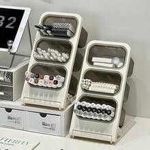 1pc Large Capacity Desktop Organizer, Slanted Student Pen Holder, Office Stationery Marker Storage Rack, Capsule Coffee Storage Box, Tea & Snack Organizer Rack, Makeup Brush Holder - Multicolor - View 4