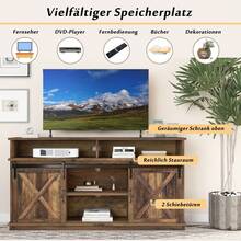 Tv Stand Brown Made Of Wood For Living Room - 棕色 - 查看 8