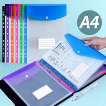 10pcs A4 Large Capacity Loose Leaf Binders, With 11-Hole Ring Binder, Made Of Modern PP Material, Expandable Button And Label Pocket, Suitable For School, Home, Office, Attendance, Travel - Portable Design, Back To School, Learning Supplies - Sets - View 1