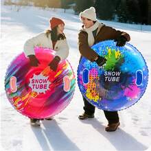 Thickened Double-Layer Bottom Sled Tube, Sturdy Handle, Winter Outdoor Fun Sled Toy, Suitable For Family Use - Multicolor - View 3
