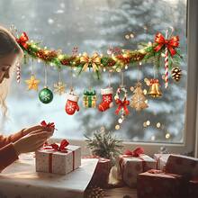 Christmas Glass Stickers, Holiday Store Window Decor Static Cling Stickers, Add To Your Home Atmosphere, Beautiful Stickers - Approximately 30cm Wide and 60cm Long - View 10