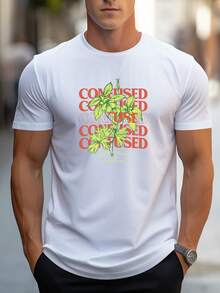 Men's Pure Cotton Short-Sleeved T-Shirt Casual Summer Regular Fit Comfortable Daily Wear Basic Tee - 白色 - 查看 6
