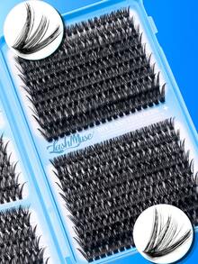 Limete Eyelash 720PCS Eyelash Cluster Set, Large Capacity D-Curl Eyelash Book, 30D+40D+50D+60D Mixed Density Design, 8-16MM Wispy Lash Clusters Natural Fluffy Style, Create 3D Voluminous Big Eye Makeup Effect, Suitable For Cosplay, Wedding, Photography, Party, Holiday Celebration, Travel And Daily Beauty Use - D - View 7