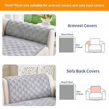 SANMOSPIN 1PC Solid Color Plush Sofa Cover - Modern Non-Slip Warm Sofa Protector, Same Color Edged Sofa Cushion, Suitable For 1-4 Seater Sofas - Machine Washable Polyester Home Decor - Light Grey - View 14