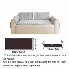 SANMOSPIN 1PC Solid Color Plush Sofa Cover - Modern Non-Slip Warm Sofa Protector, Same Color Edged Sofa Cushion, Suitable For 1-4 Seater Sofas - Machine Washable Polyester Home Decor - Light Grey - View 12
