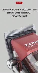Kemei PROKM-1382 Upgraded Men's Hair Clipper USB Rechargeable Long Battery Life Electric Hair Trimmer With Charging Base 21-Speed Adjustable Power Hair/Beard Trimmer With Digital Display Wireless Electric Scissors Gift For Men - Multicolor - View 5