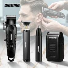 WEEME 4‑In‑1 Men Hair Clipper Kit, Cordless Hair Trimmer Barber Shaver Nose Hair Trimmer Set For Men Grooming - Black - View 2