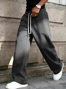 Men's Solid Color Drawstring Sweatpants Joggers Suitable For Outdoor Jogging, Fitness, Street Casual, Comfortable Work And Sports - Dark Grey - View 5