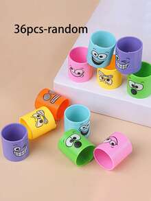 4/6/12/18/24/36/48pcs Funny Expression Mini Rainbow Rubber Bands (Random Colors And Styles) - Multicolor - View 13
