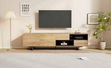 Tv Stand With Storage Brown Made Of Wood For Living Room And Media Area - 棕色 - 查看 7