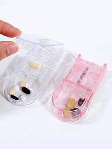 2/1pc Portable Pill Splitter, 2-In-1 Medication Divider & Storage Pill Box, Can Cut Pills Into 1/2 And 1/4 - View 5
