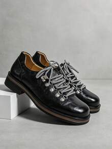 Men's Retro British Chelsea BootWith Chain Decor, Suede Ankle Boots - Black - View 8