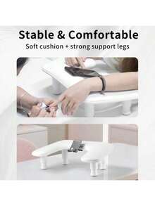 Professional U-Shaped Adjustable Nail Arm Rest, Ergonomic Manicure Hand Pillow With Detachable Soft PU Leather Cushion, Tiltable Non-Slip Wrist Support Stand For Nail Salon, Home Use, Nail Artists & Starters, Perfect Gift For Nail Technicians - Multicolor - View 4