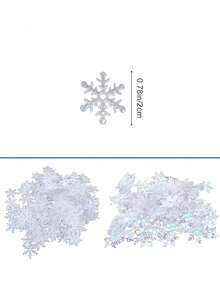 300張人造聖誕雪花彩色紙貼紙,適用於居家、婚禮與聖誕裝飾,聖誕節與萬聖節 - 多色 - 查看 8