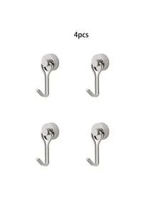 1pc/4pcs/8pcs Magnetic Hook No-Drill Damage-Free Dual-Color Single Hook Hanging Metal Rotating Magnetic Hook Magnetic Fixing Black Silver Hook - Multicolor - View 8