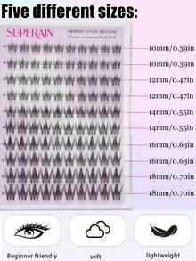 100 Pcs Self-Adhesive Anime-Style Lashes, Black Fine Layered Tips With Split Ends For Airy Natural Eye Contour, Five-Second Easy Application, Great For Relaxed Commuting, Fresh Social Outings, And Everyday Versatile Occasions. - D - View 5
