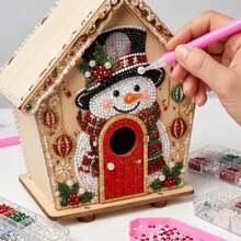 DIY 3D Christmas House Pearl Diamond Painting Kit, Multiple Holiday Rhinestone Puzzle Craft Set, Suitable For Adults And Beginners, Christmas Home Desktop Decor Handmade Materials, Creative Handicraft Christmas Gift - View 5