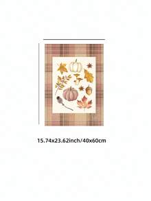 1pc Frameless Rustic Fall Plaid Pumpkin Harvest Wall Art Dorm Gift - Multi-color - View 15