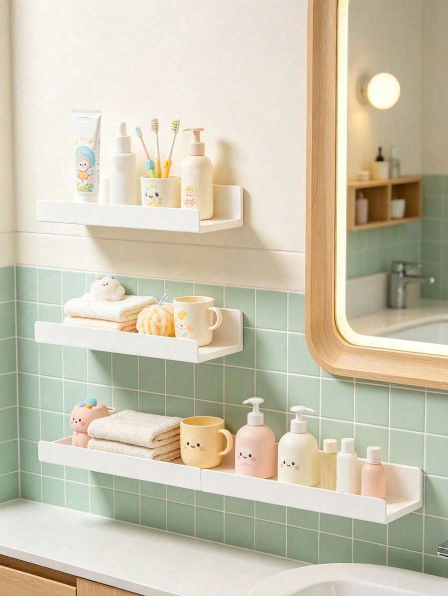 4-Piece Bathroom Storage Rack Set, Kitchen And Bathroom Multi-Functional Expandable Storage Shelf, Multi-Layer Shower And Home Fragrance Product Organizer - Multicolor - View 1