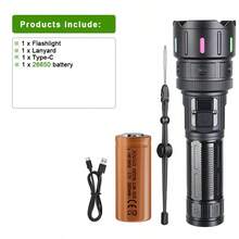 800000LM Rechargeable LED Flashlight Aluminum Alloy Torch Long Shot 1500M Great As A Gift - Black - View 13
