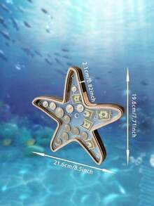 1 buah Stand Pajangan Meja Bentuk Bintang Laut Dekorasi Tema Laut Rak Penyimpanan Perhiasan Celengan Kayu Transparan Kotak Pajangan Bintang Laut Kreatif dari Kayu - bintang laut - View 6