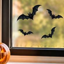 Halloween Witch Window Decals, Scary Witch Glass Stickers With Bat And Spider Web Pattern, Suitable For Halloween Party Window Decoration - Halloween - View 8