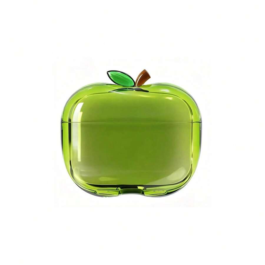 逼真透明紅綠蘋果設計保護殼,適用於 Apple Pro3/4th Gen/Pro2 藍牙耳機,可愛卡通創意款 - 透明綠蘋果 - 查看 1