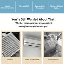 1pc Elastic Air Conditioner Dust Cover, Stretchable Full Coverage Wall-Mounted AC Protector With Elastic Opening, Universal Washable Dust Cover For Split Indoor Unit, Home Bedroom Office - Multicolor - View 10