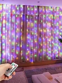 200/300 LED 燈串燈簾，USB供電，8種照明模式，附遙控器定時器，銅線懸掛燈，窗戶展示裝飾燈，適用於臥室、婚禮、節日派對、居家氛圍裝飾 - 均碼 - 查看 4