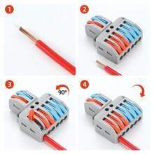 CKGO 4 Buah Konektor Kabel Tuas 2 Masuk 6 Keluar, Blok Terminal Dorong Cepat untuk Pengkabelan Listrik - 4 buah - View 5