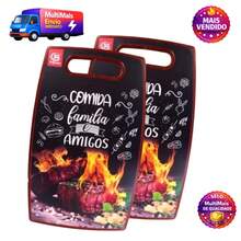Tabua de Corte Estampada para Carne e Legumes Frutas Ultra Resistente Utensílios de Cozinha - Multicolorido - Visão 1