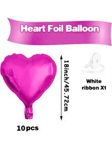 10pcs/Set 18inch Heart Shaped Foil Balloon In Gold, White, Red, Pink, Blue, Cream, Light Gold, Black - Perfect For Birthday Party, Wedding, Valentine's Day, Anniversary, Bridal Shower, New Year Party Decoration, Room Decor, Photo Props - Multicolor - View 16