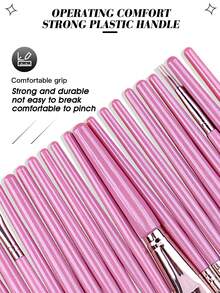 33Pcs Pink All-In-One Makeup Tools Set,20Pcs Professional Makeup Brushes,Multi-Size Makeup Sponges,Triangle Powder Puffs,Silicone Cleaning Bowl & Rotatable Makeup Brush Holder - Multicolor - View 3