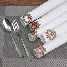 1/6 cái vòng khuyên khăn ăn màu vàng sang trọng - phụ kiện trang trí bàn đa năng cho Giáng sinh, Lễ Tạ ơn, Lễ Phục sinh & sinh nhật - Nhiều màu - Xem 4