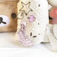Anime Acrylic Keychain Pendant, Wedding Dress, 2D Black & Pink Angel, Niche - Multicolor - View 3
