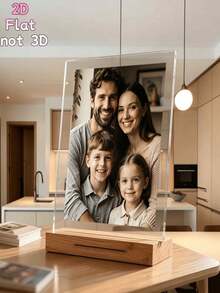 Custom 2D Flat Bohemian Style Personalized Photo Frame, Suitable For 4-Person Group Photo - Custom Family Portrait Desktop Photo Frame, Heart-Shaped Design, Suitable For Home Decor, Office - Anniversary, Wedding, Holiday Gift - Photo Frame Decoration - Multicolor - View 6