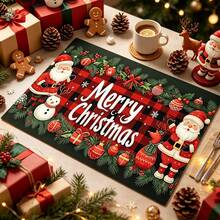 1pc Christmas Santa Style Dish Drying Mat, Coffee Machine Mat, Absorbent Quick-Drying Table Protector, Dining Table Bar Counter Holiday Decor Mat, Practical Christmas Kitchen Supplies, Home Gift, Desktop Decoration - XYLSD-913 - View 4