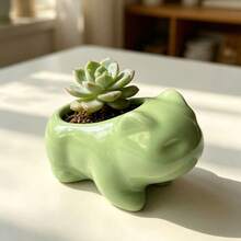 1PC Round Abstract Creative Flower Pot Home Decor Ornament - Frog Planter - View 5
