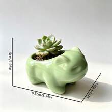 1PC Round Abstract Creative Flower Pot Home Decor Ornament - Frog Planter - View 2