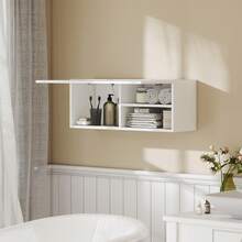 Over-The-Toilet Storage Cabinet, Engineered Wood, 80 X 25 X 30 Cm, For Bathroom And Toilet, White - Multicolor - View 2