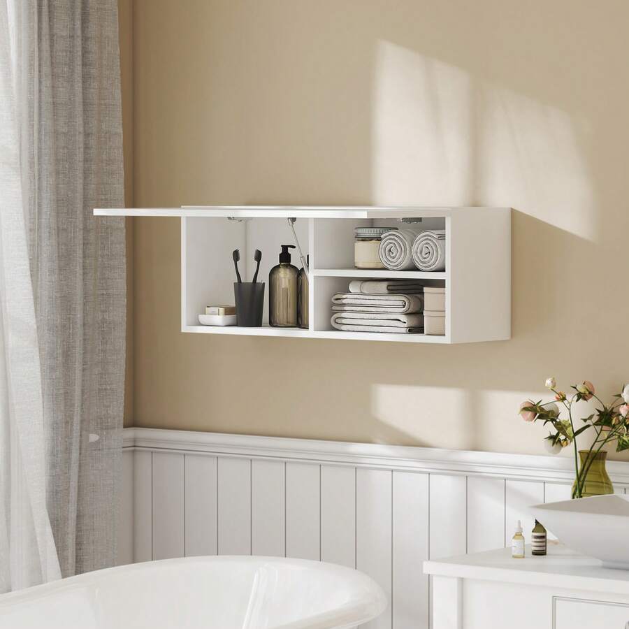 Over-The-Toilet Storage Cabinet, Engineered Wood, 80 X 25 X 30 Cm, For Bathroom And Toilet, White