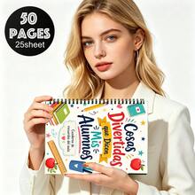 1PC A5 Spanish Cosas Divertidas Que Dicen Mis Alumnos Spiral Notebook, 50 Pages/25 Sheets, Classroom Memory Journal For Student Quotes, Funny Teaching Moments And Teacher Keepsake Gifts - A5 - View 6