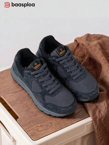 baasploa Men's Retro Casual Sports Shoes, Breathable Or Warm Styles Available, Comfortable And Non-Slip, Suitable For Daily Commute And Outdoor Walking - Dark Grey - View 8