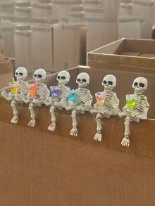 1pc Halloween Skeleton Planter Plant Decor, Funny Skeleton Statue Flower Pot, Suitable For Halloween Party Decoration, Halloween Gift, Balcony Potted Plants, Party Tabletop Decor, Haunted House Atmosphere Setup And Holiday Photo Props - One Size Fits All - View 7