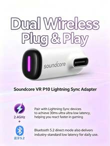 VR P10 Wireless Gaming Headset, Low Latency Bluetooth Earbuds, 2.4GHz + Bluetooth Dual-Mode Connection, Compatible With Switch/PS5/PS4/PC/VR, 30ms Ultra-Low Latency, Long Battery Life, White Gaming Headset - View 7