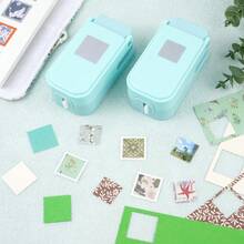 2pcs/Set (1pc Serrated Edge Square Punch + 1pc Solid Square Punch) Layered Serrated Edge Square Paper Punch, Suitable For Junk Journal And Scrapbooking, Stamp Style Nested Craft Punch, With Precise Alignment Hollow Design, Suitable For Card Making - Green - Set Of 2 - View 12