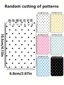 New Polka Dot Pattern Mini Loose-Leaf Notebook - Portable Pocket Size, Suitable For Writing, Memo, Diary, Study And Office, Thoughtful Gift For Teachers On Teacher's Day, Also Great Gift For Graduation, Birthday, Back To School Essential, Back To School Season, Back To School Must-Have, Christmas Gift (Mini Size) - Multicolor - View 3